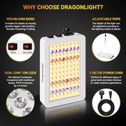 DragonLight Lampa do roślin LED 45W, pełne spektrum UV IR