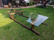 Stolik kawowy drewniany dębowy ława dekoracja