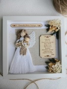 Pamiątka chrztu świętego upominek dla chrześniaka ramka 3D chrzest