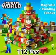 Klocki magnetyczne typu Minecraft 112szt Losowe klock. 