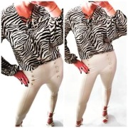 Zebra print Drole de Copines premium koszula bufki