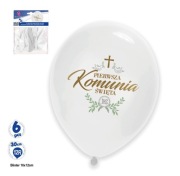 6x Balony Lateksowe na Pierwszą Komunię Świętą – EUROFIESTAS 