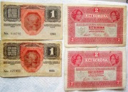 Zestaw 2 x 1 korona plus 2 x 2 korony Austro-węgry 