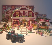 Lego Friends ranczo 41039, owocowe zbiory Olivii 41026, Stoisko Mia 41027