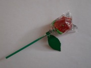 Lizak żelowy róża kwiat 3D 17cm prezent na DZIEŃ KOBIET urodziny rocznice