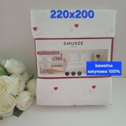 Pościel bawełna satynowa 100% -220x200 w serduszka 