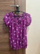 Bluzka Amisu (New Yorker) | Rozmiar L | Motyle | Fioletowa