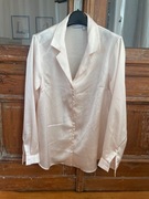 Asos satynowa kremowa bluzka koszula elegancka beżowa