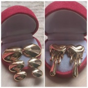 2 pary kolczyki kolor złoty wkręty sztyfty kolczyki stal nierdzewna okazja