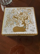 METALOWA PUSZKA NA PIERNIKI ZŁOTA PIĘKNA DUŻA BOŻE NARODZENIE