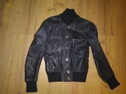 Kurtka skórzana dziecięca (92-98) 34 ze skóry naturalnej czarna włoska