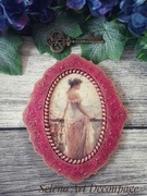 Dekoracyjny medalion vintage Prowansja shabby chic decoupage kwiaty róże