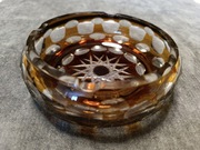 Duża popielnica PRL szkło rżnięte vintage 