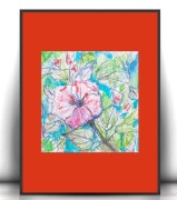kwiatek obrazek A4, kwiaty rysunek 21x30, kwiaty plakat a4