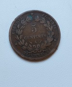 5 centimes Francja1892,brąz,w.5gr,śr.25mm,gr.1mm,st.b.dobry