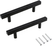 2 szt.uchwytów meblowych czarny do szafek uchwyty stali nierdzewnej T