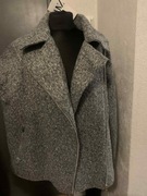 ZARA kurtka biker ramoneska narzutka dzianina boucle oversize duża