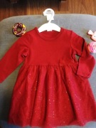 Sukienka, bordowa czerwona 74 h&m