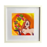 Obraz POPART rama 32x32cm salon Jesica Rabbit wnętrze  kobieta sypialnia