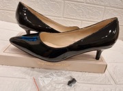 Czarne szpilki lakierowane - obcas 4,5cm kaczuszki