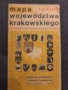 Mapa województwa krakowskiego 1972 r.
