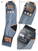 Skarpety robocze BLACK+DECKER 3 pary 4346 wzmocnione oddychające