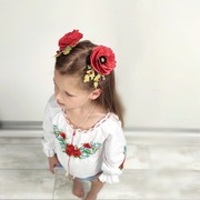 Spinki maki, czerwone kokardki, spinki do włosów, kokardki na głowę