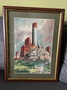 ROMAN SZAŁAS Zamek w Chęcinach olej