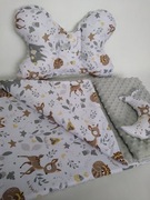 Kocyk minky 100x75,zestaw 4w1,poduszka, motylek