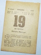 Kartka z kalendarza z 19.01.1982 r. Metryczka urodzin, itp. !! ORYGINALNA !