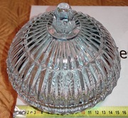 Szklana Cukiernica Okrągła z pokrywą PRL