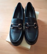 Czarne półbuty mokasyny 40