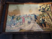 Stara drewniana francuska taca winnica Chablis