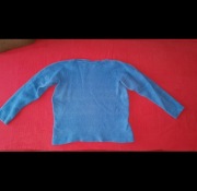 Niebieski wełniany sweter M/L