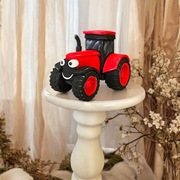 Figurka na tort z masy cukrowej czerwony traktor ozdoba topper zetor