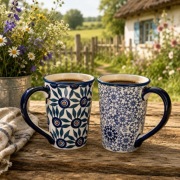 Kubek ceramiczny Bolesławiec smukły Delta 0.3L.zestaw ceramika Bolesławiec