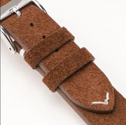 Pasek skórzany do zegarka suede zamsz 22mm 