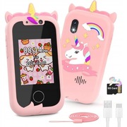 DZIECIĘCY TELEFON ZABAWOWY SMARTFON Z APARATEM - różowy 