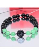 BRANSOLETKA DRZEWKO SZCZĘŚCIA KAMIEŃ HEMATYT JADEIT FASETOWANY AGAT WYMIAR 