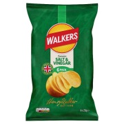 Chipsy angielskie Walkers Salt & Vinegar Ocet 6x25 g UK