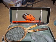 Rakiety tenisowe Intersport, kij Alex, rękawica Alex retro kolekcjonerskie