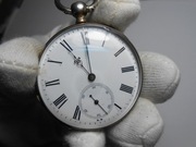 Duży zegarek Kieszonkowy, Kluczykowy, koperta  ze srebra - Ag. 