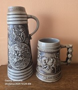 2 ceramiczne kufle rycerskie kolekcjonerskie XXw. Bavaria Niemcy.