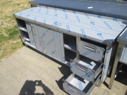 Stół Gastronomiczny Drzwi Suwane Szuflady 2 Półki 200/60/85