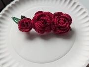 Hand made szydełkowa spinka, klamra do włosów 