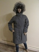 THE NORTH FACE HYVENT puchowa damska długa kurtka parka szara kaptur_ S