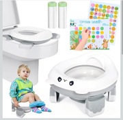 Vautvis Przenośny składany nocnik dla dzieci 2 w 1, Przenośna toaleta