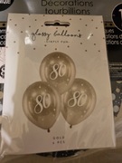 Zestaw balony i napis na 80 te urodziny