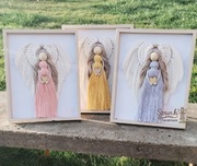 Dzień babci i dziadka, anioł stróż w ramce, rękodzieło 