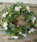 Wianek na drzwi, wieniec dekoracyjny bogato zdobiony, handmade
